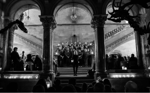 A choir singing